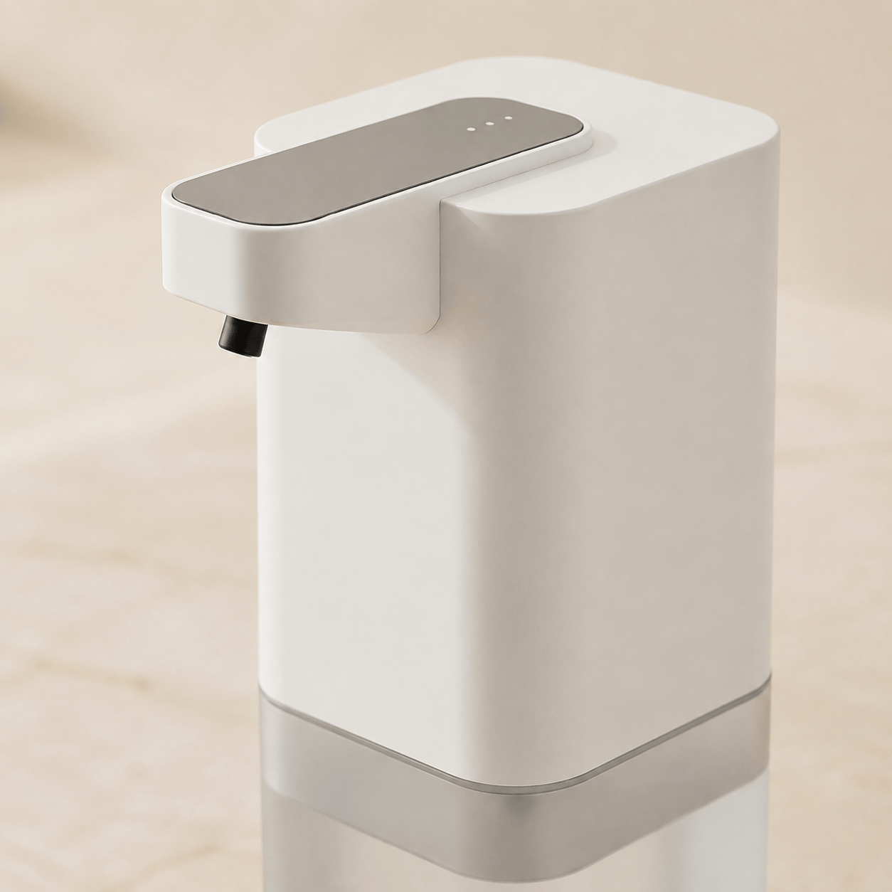 Distributeur De Savon Mousse Sans Contact Rechargeable Blanc