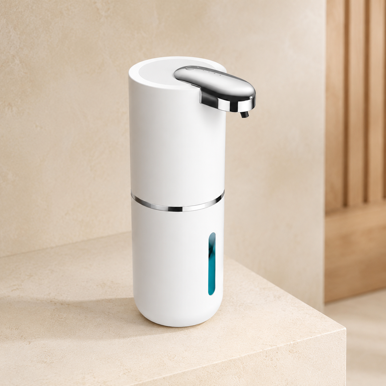 Distributeur automatique de savon mousse blanc rechargeable – 400 ml