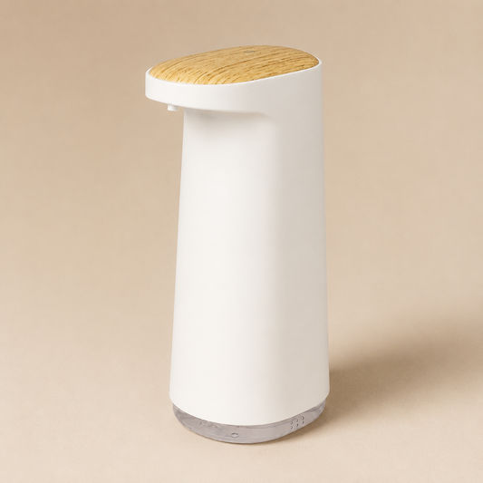 Distributeur Automatique de Savon Mousse Blanc Effet Bois – 450 ml