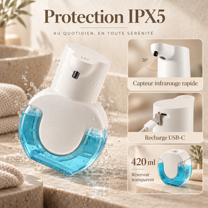 Distributeur Automatique de Savon Liquide Blanc – 420 ml