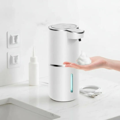 Distributeur Savon Mousse Automatique Sans Contact Rechargeable USB Blanc