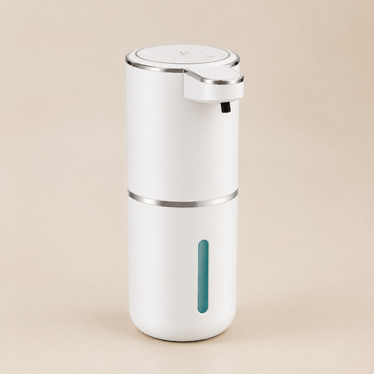 Distributeur automatique de savon liquide blanc rechargeable – 380 ml