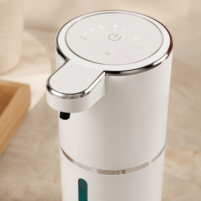 Distributeur automatique de savon liquide blanc rechargeable – 380 ml
