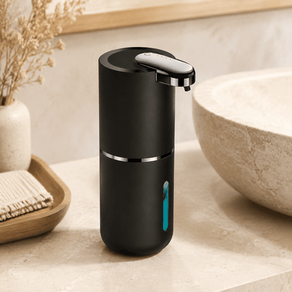 Distributeur automatique de savon mousse noir rechargeable – 400 ml