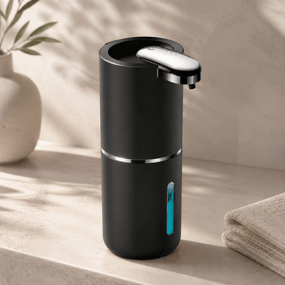 Distributeur automatique de savon mousse noir rechargeable – 400 ml