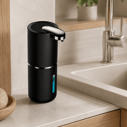 Distributeur automatique de savon mousse noir rechargeable – 400 ml