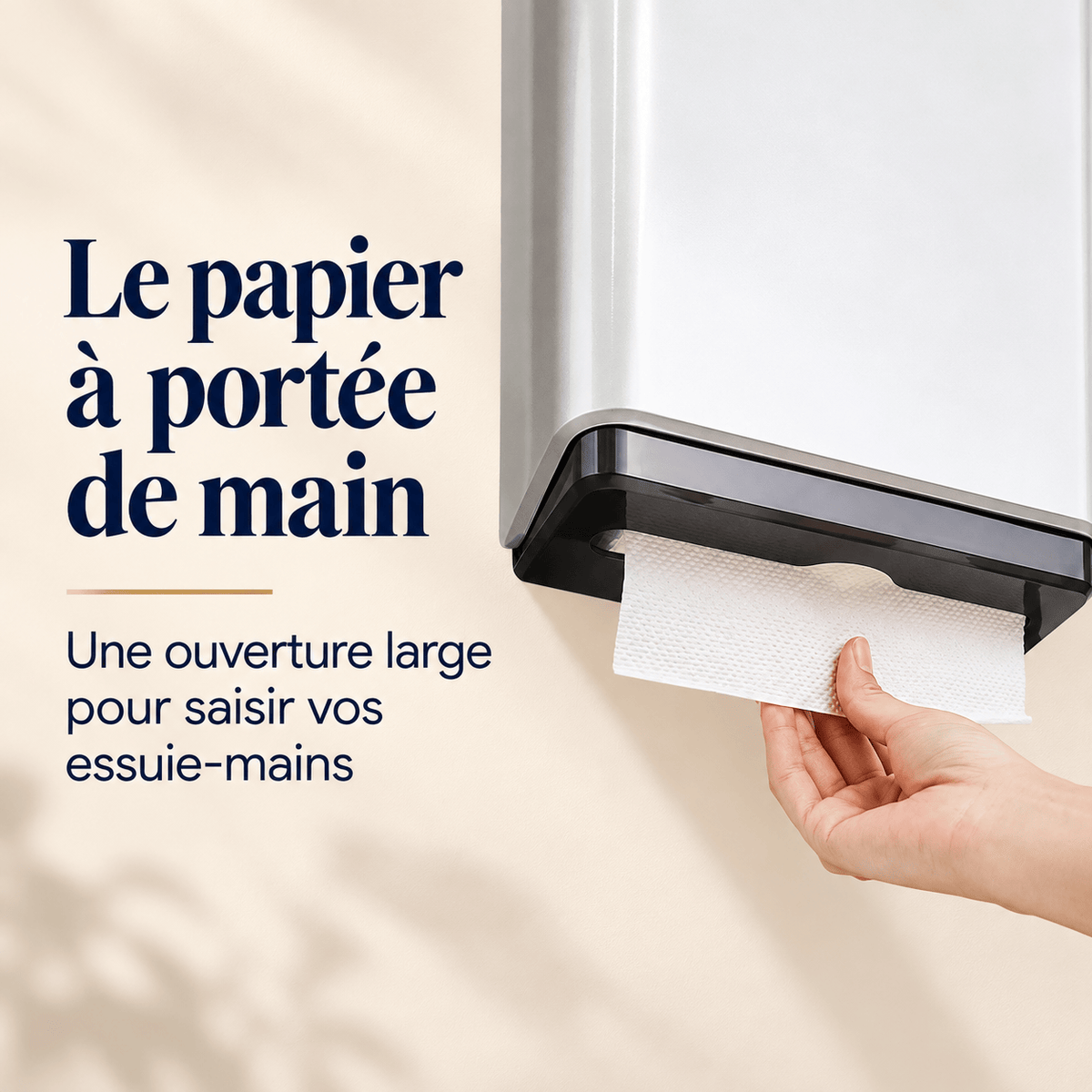 Distributeur d’essuie-mains mural sans perçage — 200 feuilles