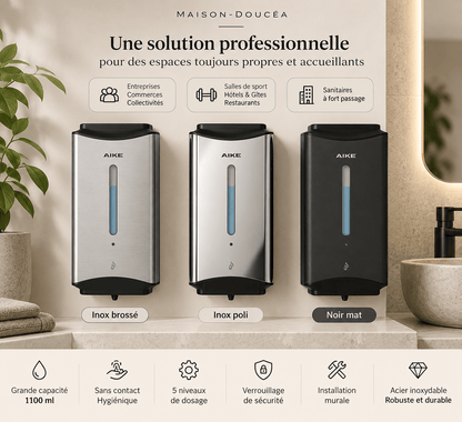 Distributeur de Savon Automatique Mural Inox 1100 ml – Professionnel