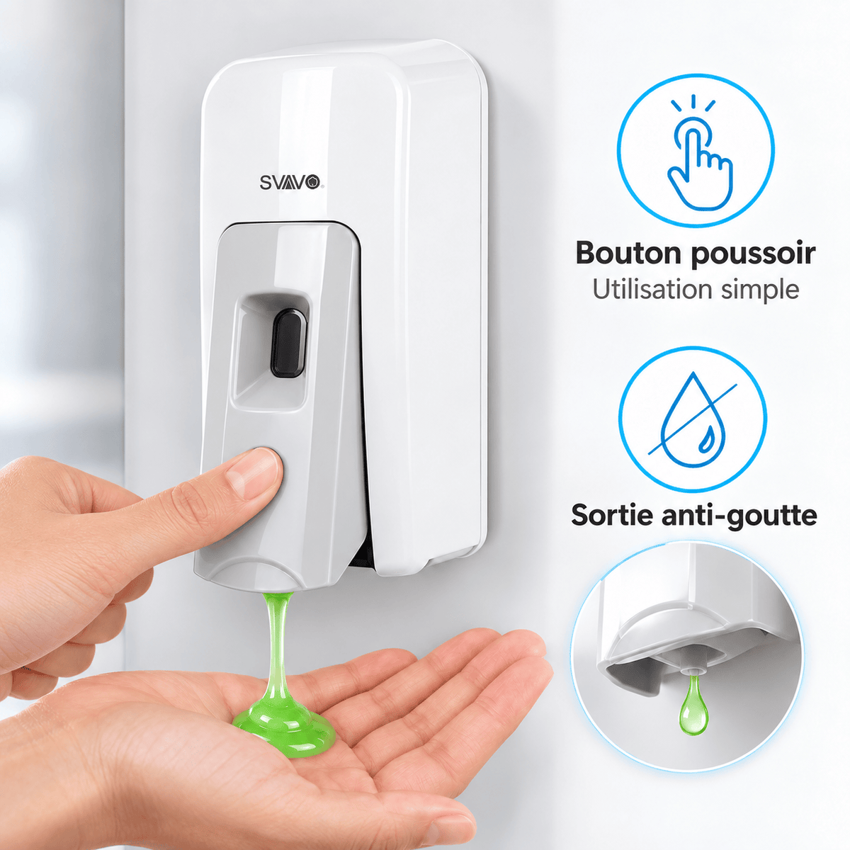 Distributeur de Savon Liquide Mural Professionnel – 600 ml