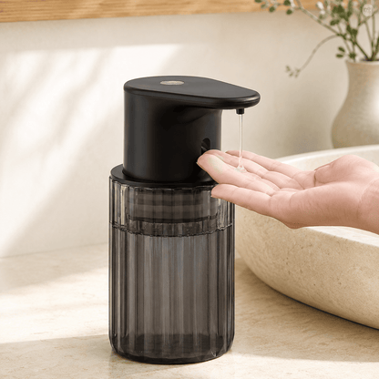 Distributeur de Savon Liquide Sans Contact Noir et Transparent