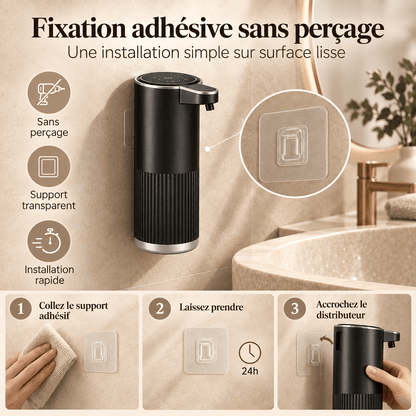 Distributeur de Savon Mousse Automatique Mural 360 ml – Noir