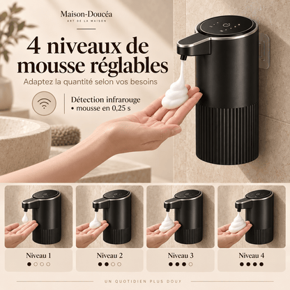 Distributeur de Savon Mousse Automatique Mural 360 ml – Noir