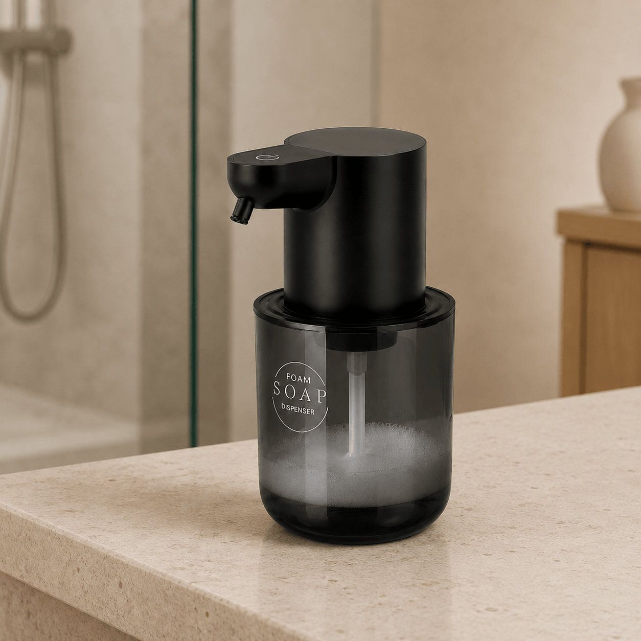 Distributeur de Savon Mousse Automatique Noir