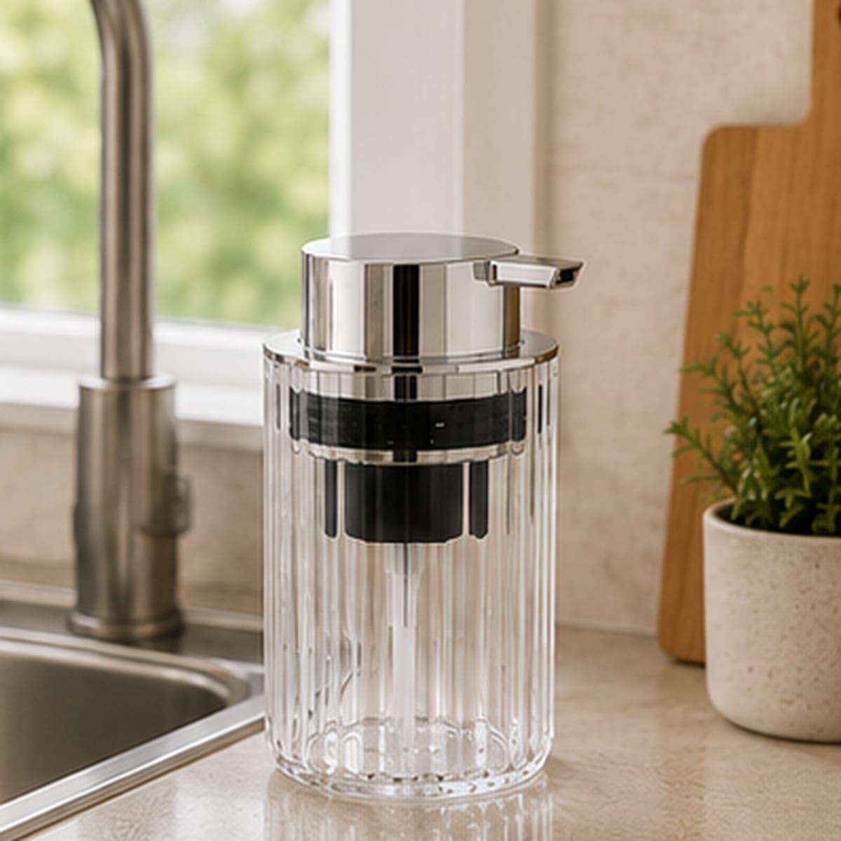 Distributeur De Savon Mousse Manuel Transparent
