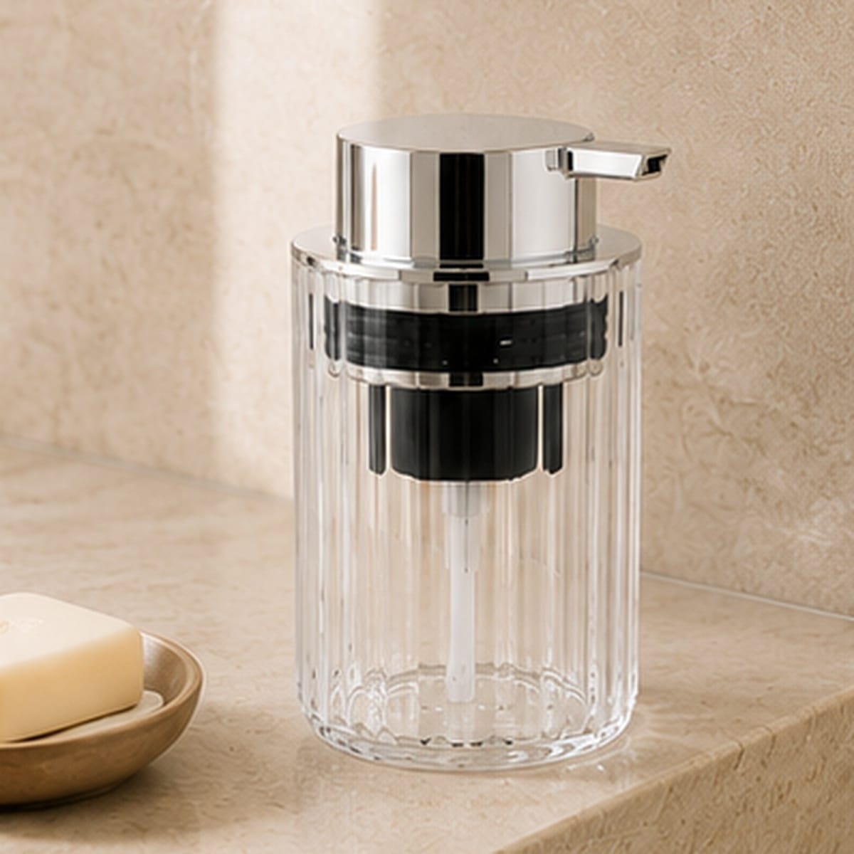 Distributeur De Savon Mousse Manuel Transparent