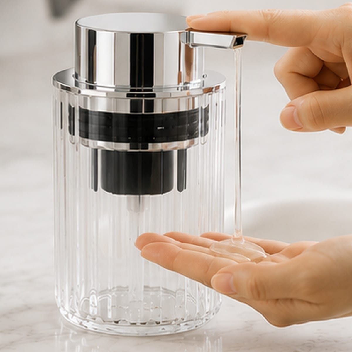 Distributeur De Savon Mousse Manuel Transparent