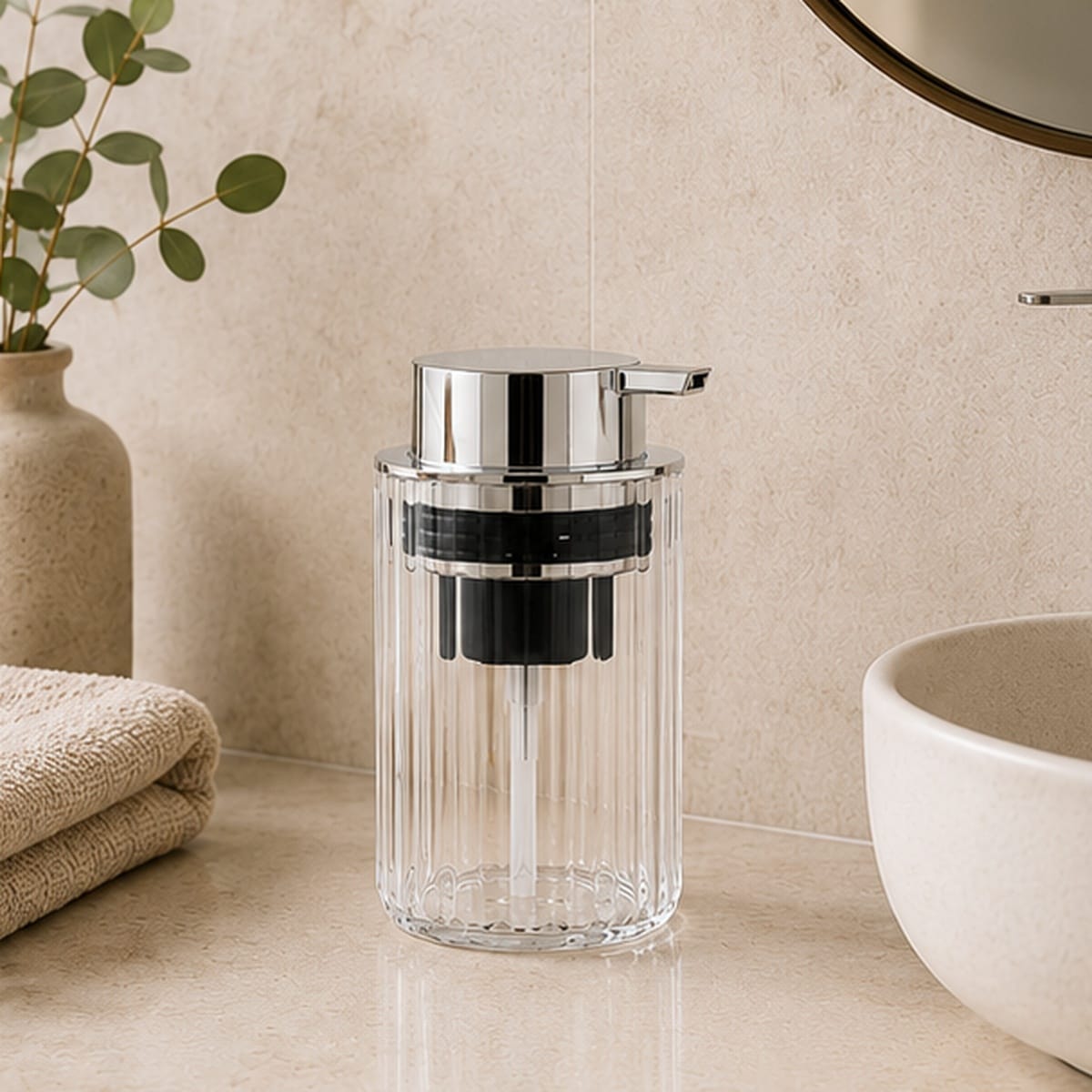 Distributeur De Savon Mousse Manuel Transparent