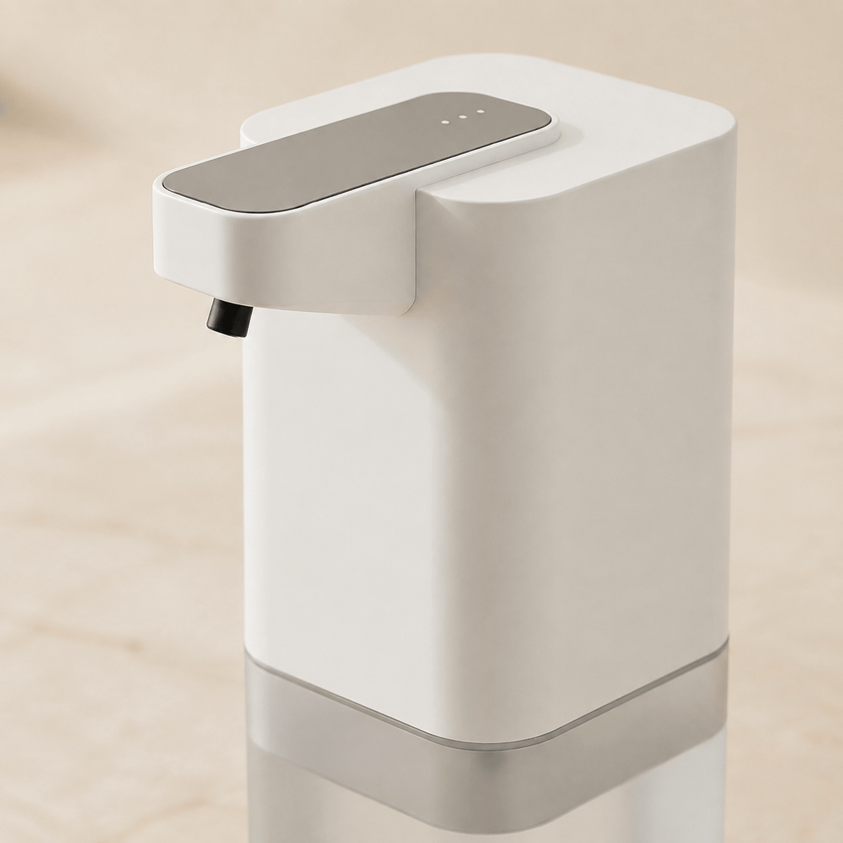 Distributeur De Savon Mousse Sans Contact Rechargeable Blanc