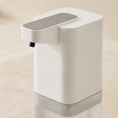 Distributeur De Savon Mousse Sans Contact Rechargeable Blanc