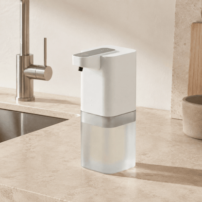 Distributeur De Savon Mousse Sans Contact Rechargeable Blanc