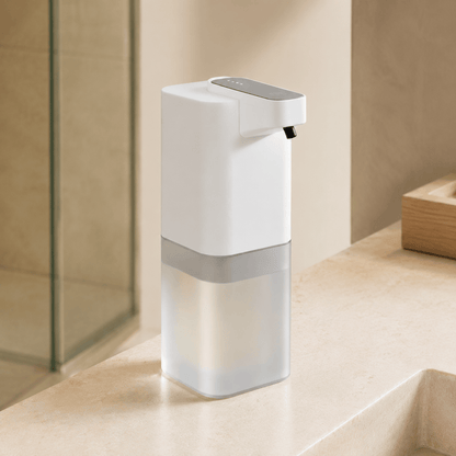 Distributeur De Savon Mousse Sans Contact Rechargeable Blanc