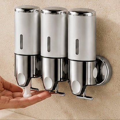 Distributeur de Savon Mural 3 Compartiments – Argent