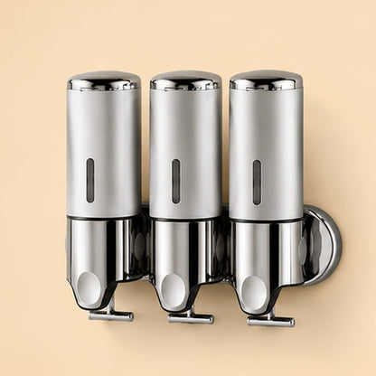 Distributeur de Savon Mural 3 Compartiments – Argent