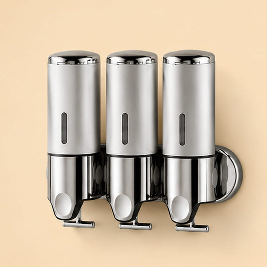 Distributeur de Savon Mural 3 Compartiments – Argent