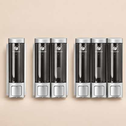 Distributeur de savon mural argenté sans perçage