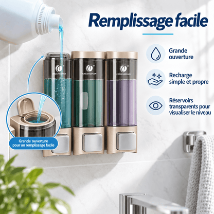 Distributeur de Savon Mural Doré Sans Perçage