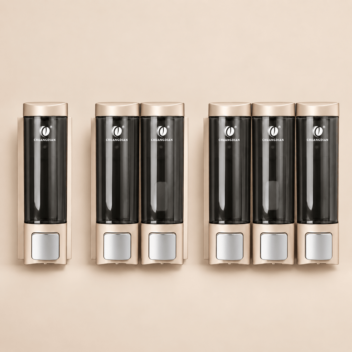 Distributeur de Savon Mural Doré Sans Perçage