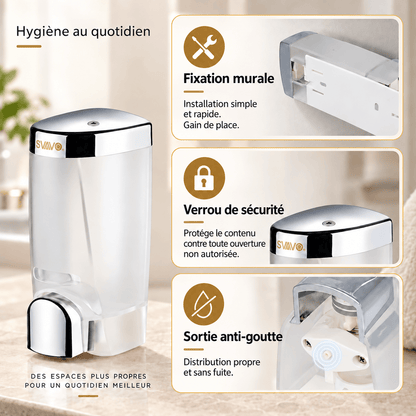 Distributeur de Savon Mural Manuel Professionnel – 300 ml