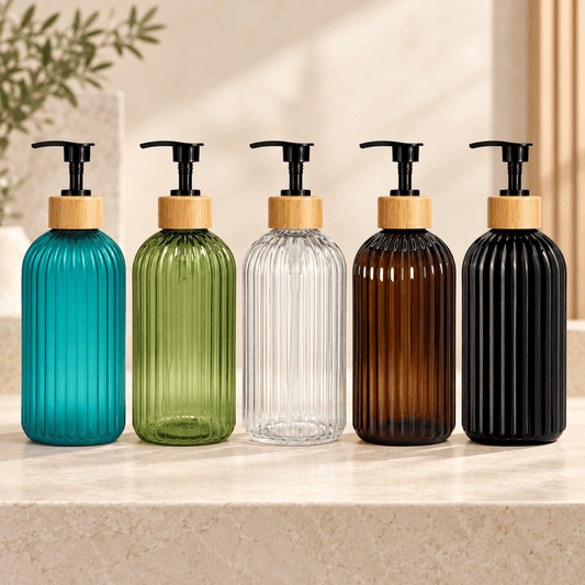Distributeur de savon rechargeable 500 ml transparent – 5 coloris