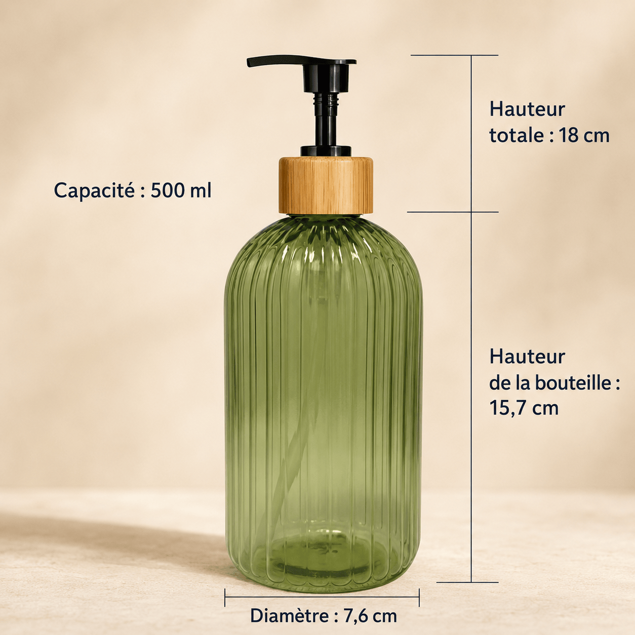 Distributeur de savon rechargeable 500 ml transparent – 5 coloris