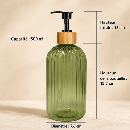 Distributeur de savon rechargeable 500 ml transparent – 5 coloris