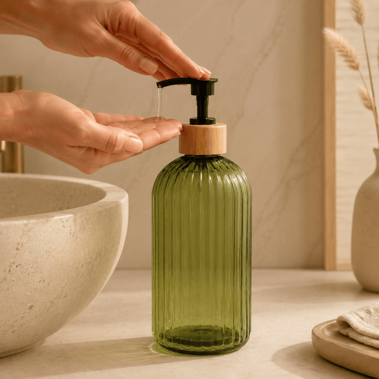 Distributeur de savon rechargeable 500 ml transparent – 5 coloris