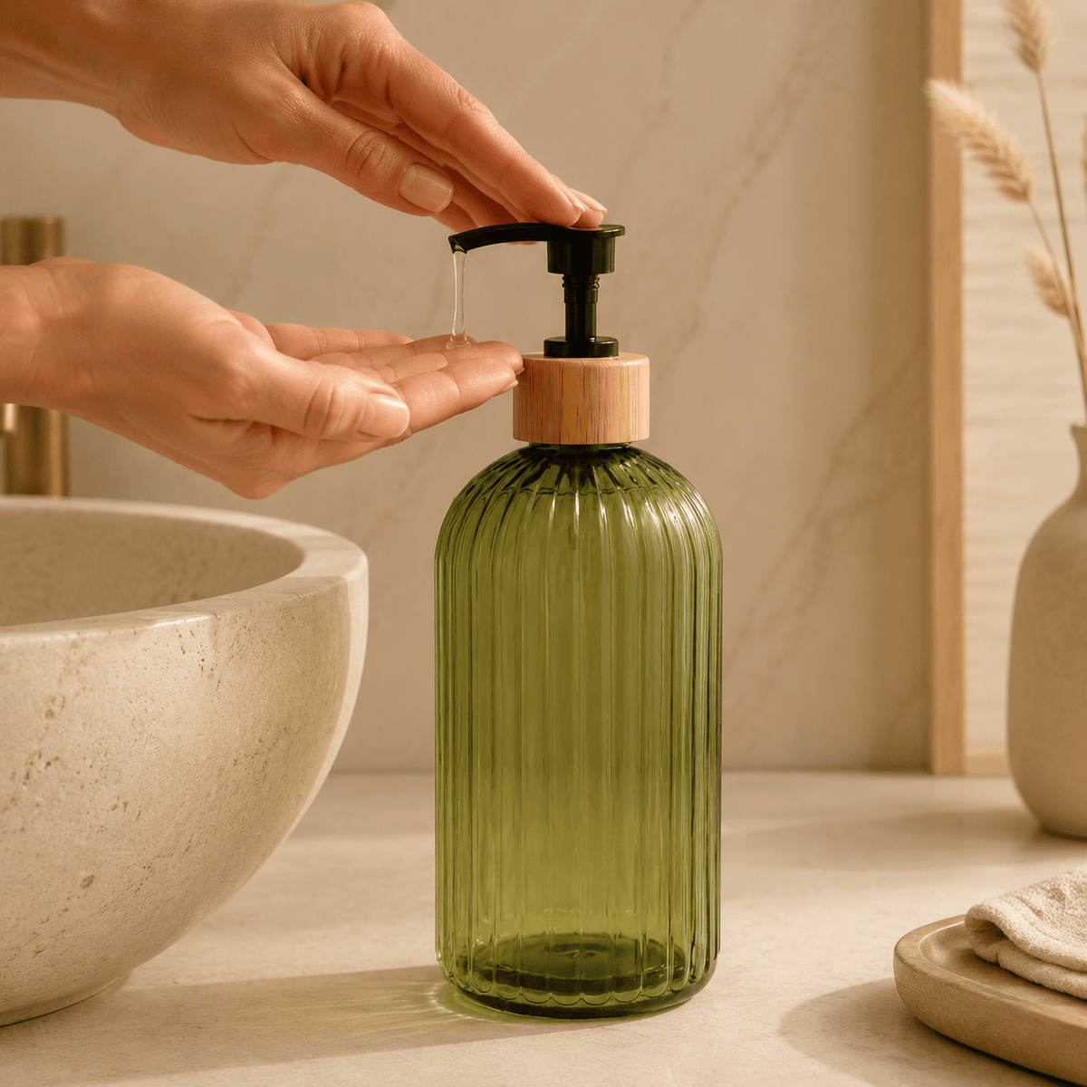 Distributeur de savon rechargeable 500 ml transparent – 5 coloris