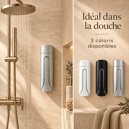 Distributeur Mural Shampoing & Gel Douche 400 ml – Blanc, Noir ou Gris
