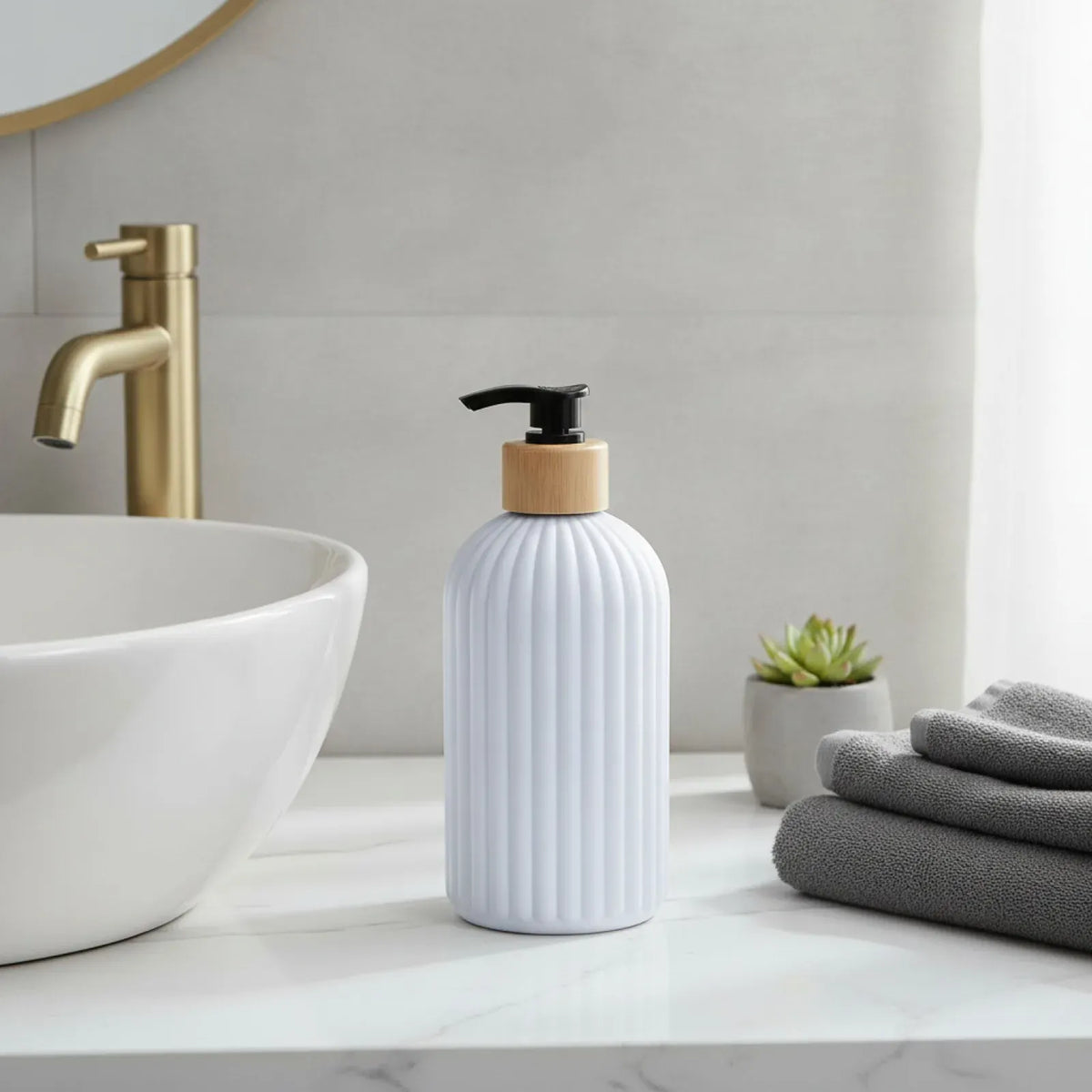 Distributeur Savon Blanc 500ml Rechargeable