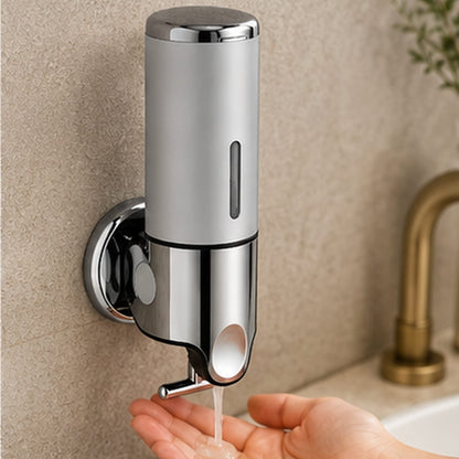 Distributeur Savon et Shampoing Mural Argent