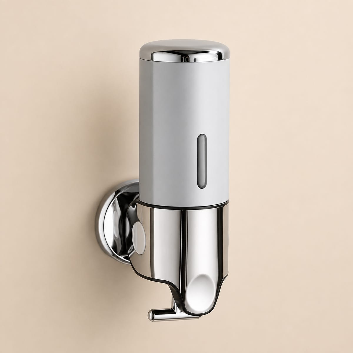 Distributeur Savon et Shampoing Mural Argent