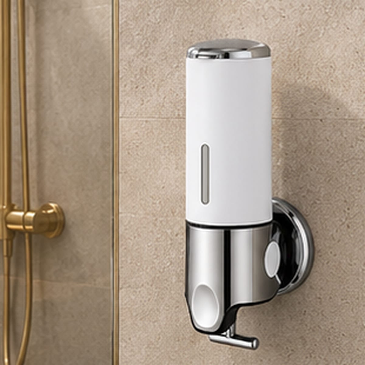 Distributeur Savon et Shampoing Mural Blanc