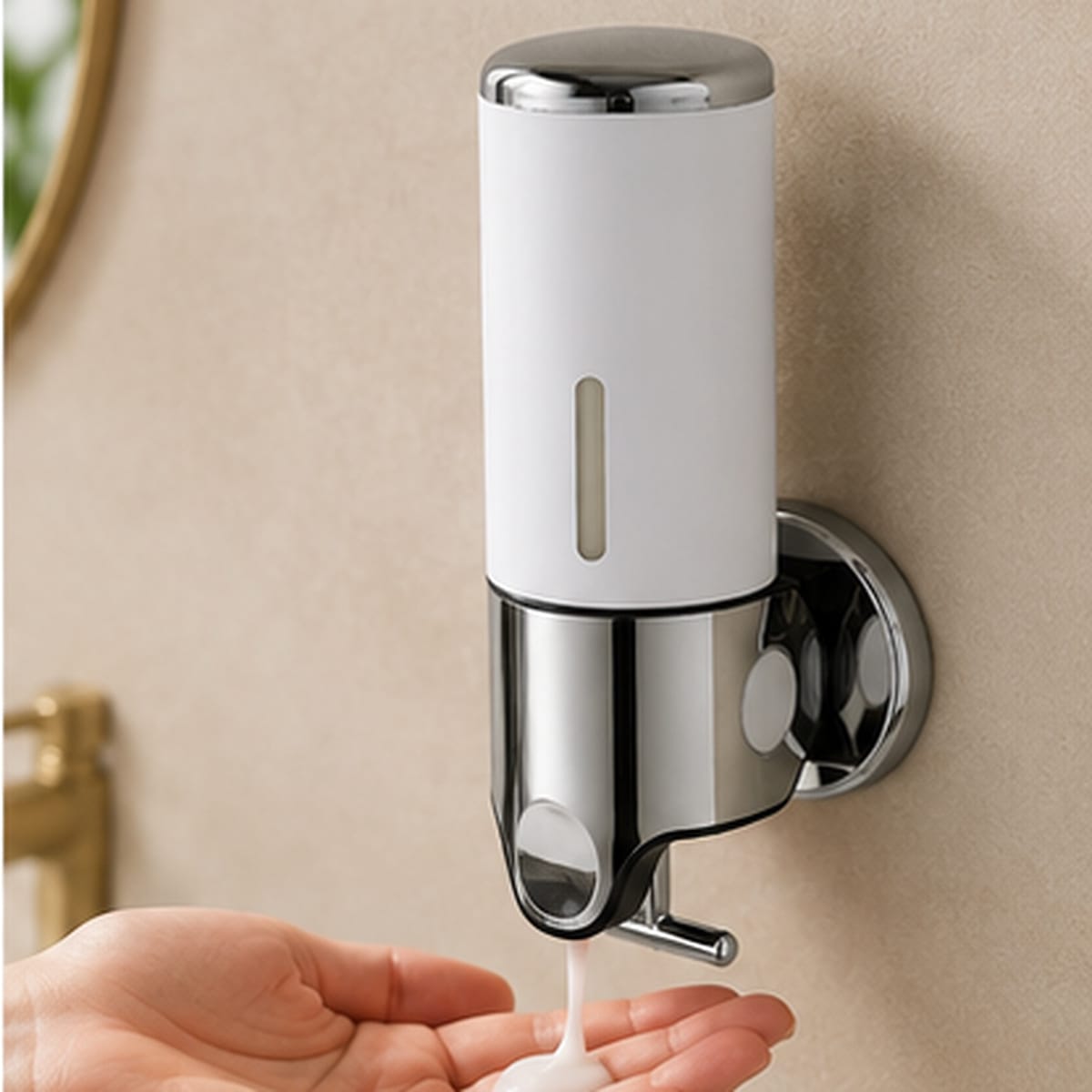 Distributeur Savon et Shampoing Mural Blanc