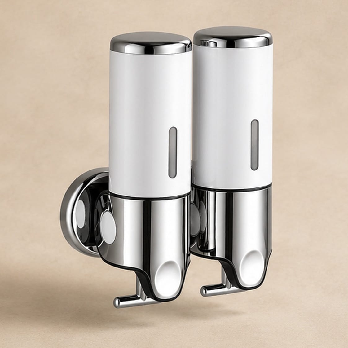 Distributeur Savon et Shampoing Mural Blanc x2