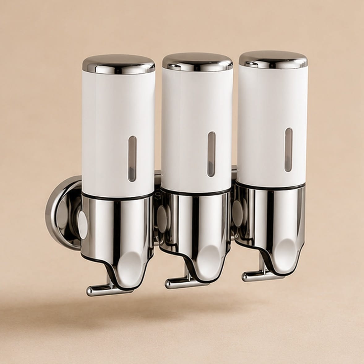 Distributeur Savon et Shampoing Mural Blanc x3