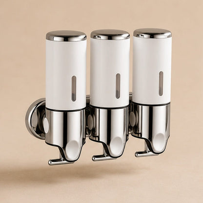 Distributeur Savon et Shampoing Mural Blanc x3