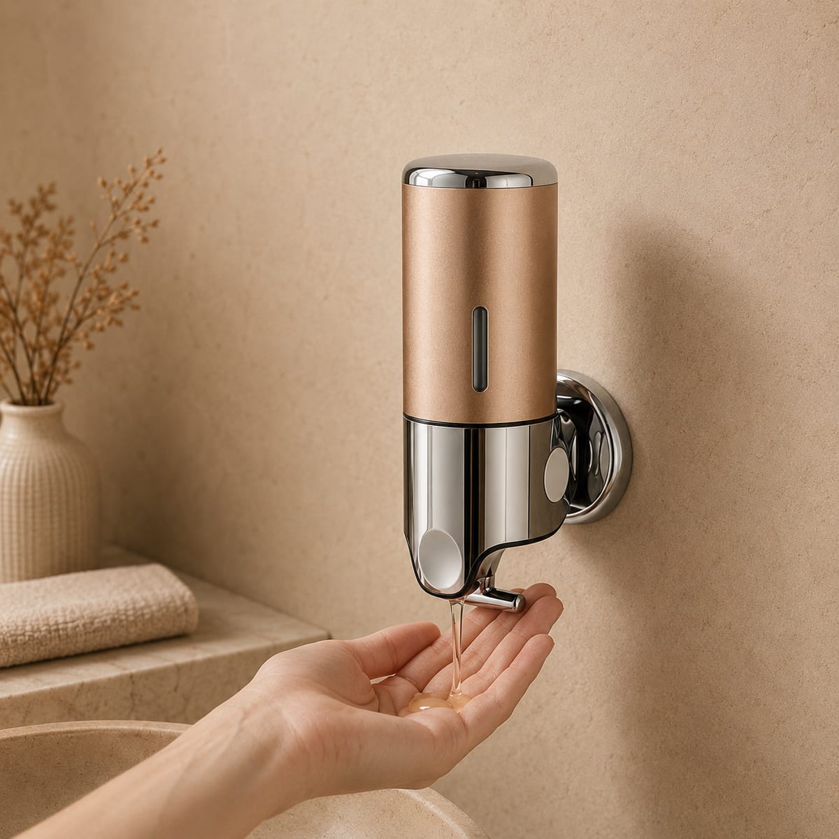 Distributeur Savon et Shampoing Mural Gold