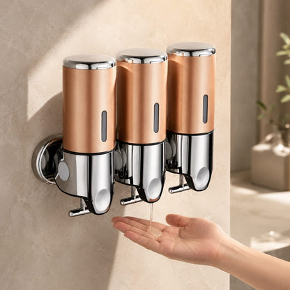 Distributeur Savon et Shampoing Mural Gold x3