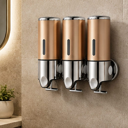 Distributeur Savon et Shampoing Mural Gold x3