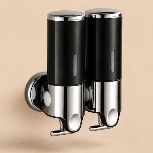 Distributeur Savon et Shampoing Mural Noir x2
